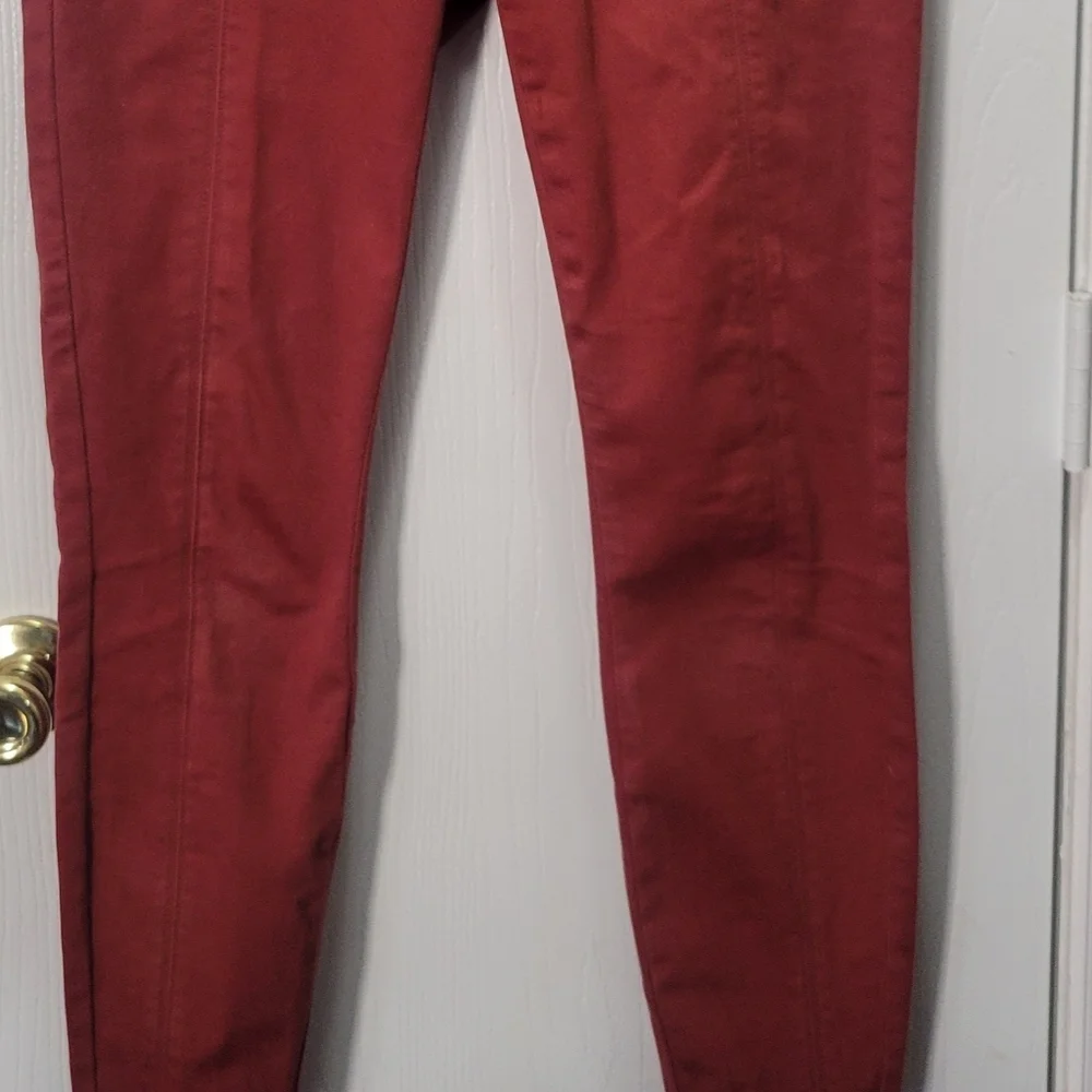 ANTHROPOLOGIE Pants 26 Jefferson Slim Utility Unique Rust Color - Picture 8 of 8